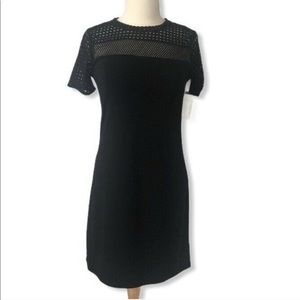 Michael Kors black shift dress with net top